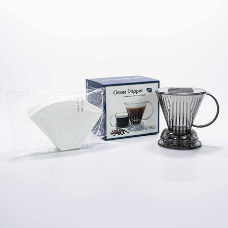 Clever Dripper - Zaparzacz L 500ml przezroczysty szary + 100 filtrów - obrazek 3