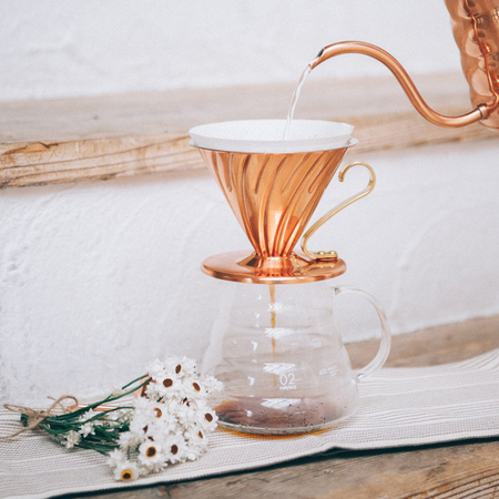 Hario metalowy Drip V60-02 miedziany-złoty - obrazek 7