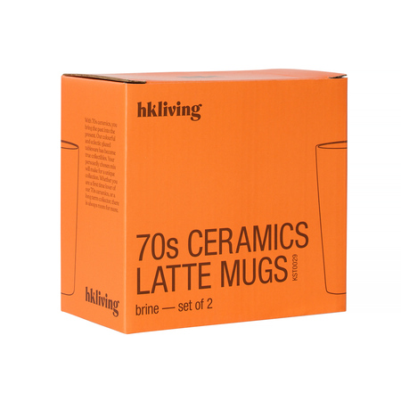 HKliving - Zestaw 2 kubków ceramicznych do latte Brine 70s 300ml - obrazek 3