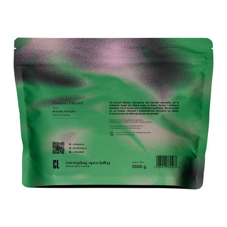 COFFEELAB - kawa ziarnista House Blend Espresso 1 kg - obrazek 2