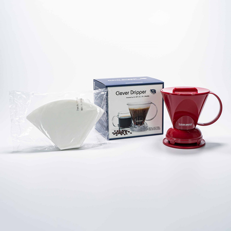Clever Dripper - Zaparzacz L 500ml czerwony + 100 filtrów - obrazek 3