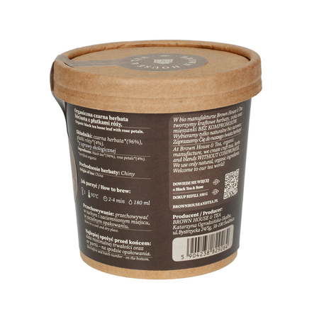 Brown House & Tea - herbata czarna sypana Black Tea & Rose EKO 50 g - obrazek 2