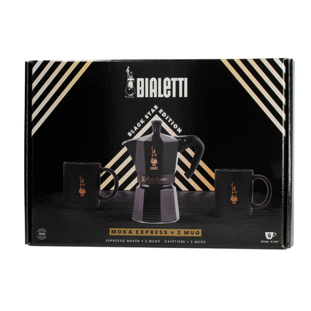 Bialetti - Zestaw Moka Express 6tz Czarna + 2 Kubki - obrazek 4