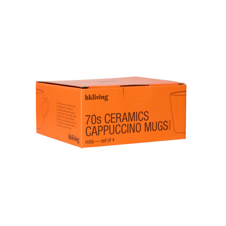 HKliving - Zestaw 4 kubków ceramicznych Cappuccino 70s Vista 330ml - obrazek 3