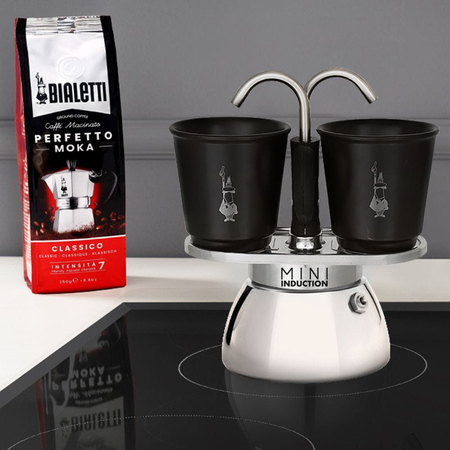 Bialetti - Set Mini Express Induction 2tz Czarna + 2 filiżanki - obrazek 4