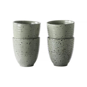 HKliving Zestaw 4 ceramicznych kubków zielonych 295ml