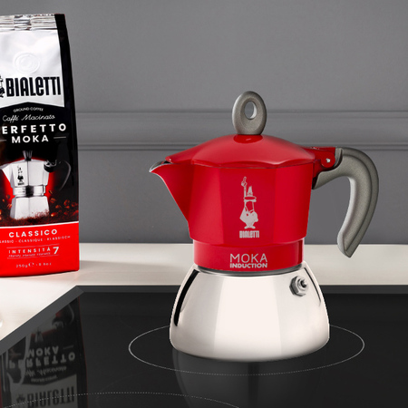 Bialetti New Moka Induction 2tz Czerwona - obrazek 3
