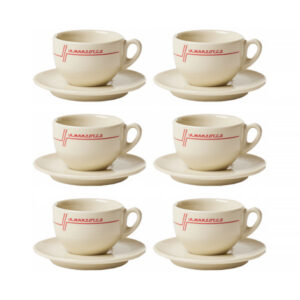 La Marzocco - zestaw 6 filiżanek ze spodkami do cappuccino Legacy 210 ml