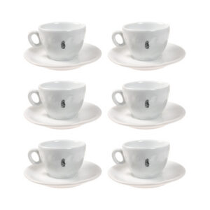 La Marzocco - zestaw 6 filiżanek ze spodkami do cappuccino Lion 210 ml - biały