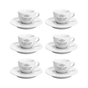 La Marzocco - zestaw 6 filiżanek ze spodkami do espresso 65 ml - biały