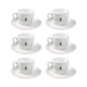 La Marzocco - zestaw 6 filiżanek ze spodkami do espresso Lion 65 ml- biały