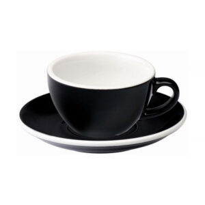 Loveramics Egg - Filiżanka i spodek Flat White 150 ml - Black