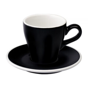 Loveramics Tulip - Filiżanka i spodek Cappuccino 180 ml - Black