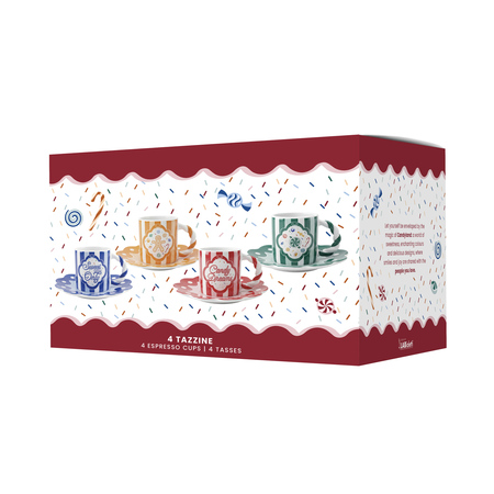 Bialetti - zestaw 4 filiżanek ze spodkami Candyland 80 ml - obrazek 2